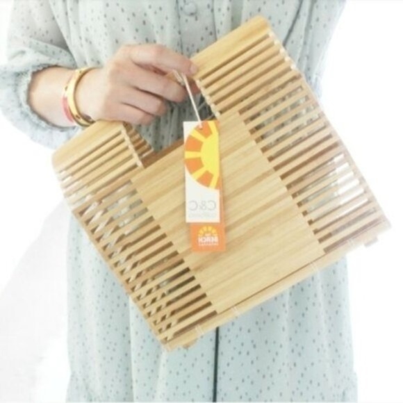 C&C California Handbags - C&C CALIFORNIA BAGS BAMBOO WOODEN PURSE HANDBAG